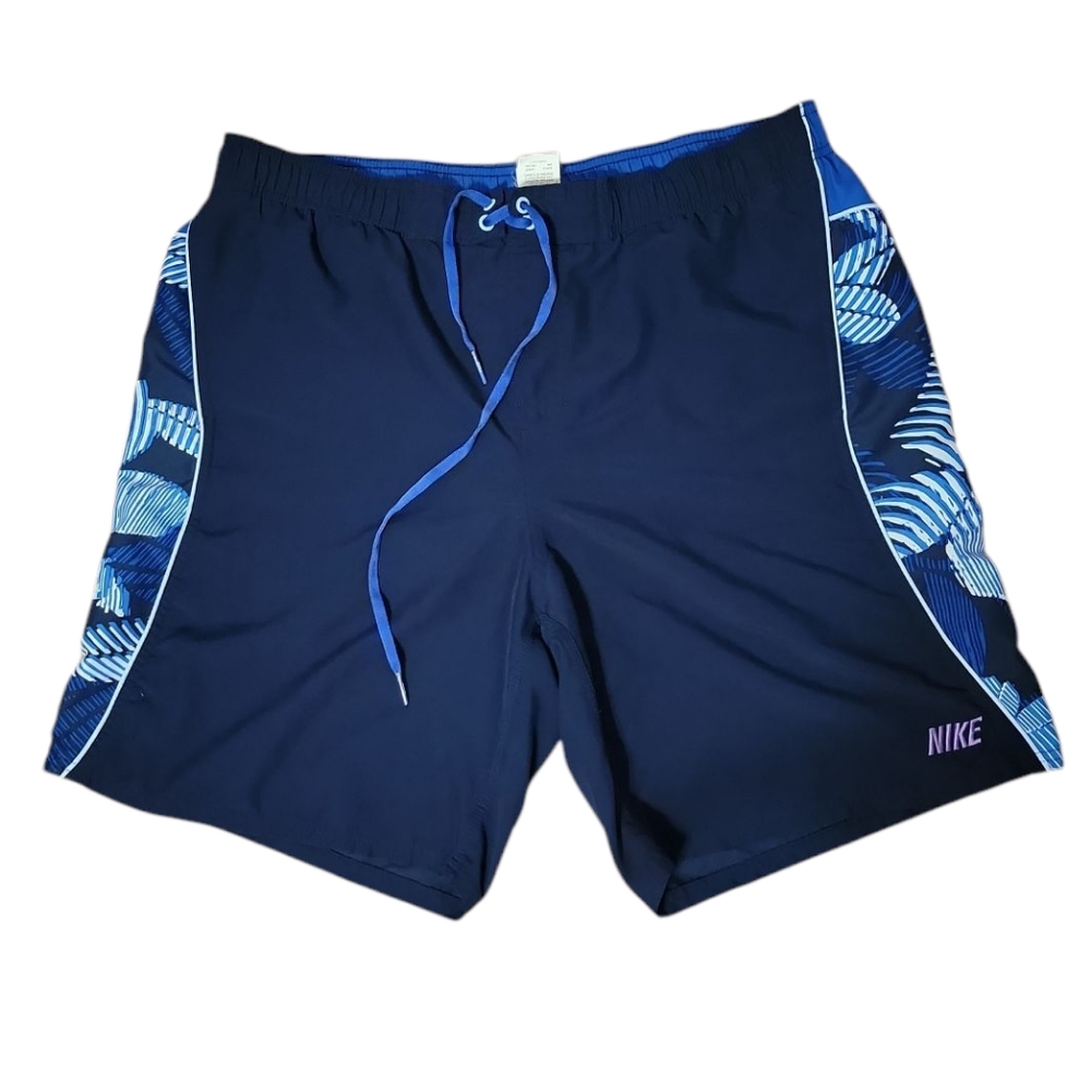 Vintage Nike Silver 90s Label Swim‎ Board Shorts Trunks Blue Mens Size XL